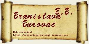 Branislava Burovac vizit kartica